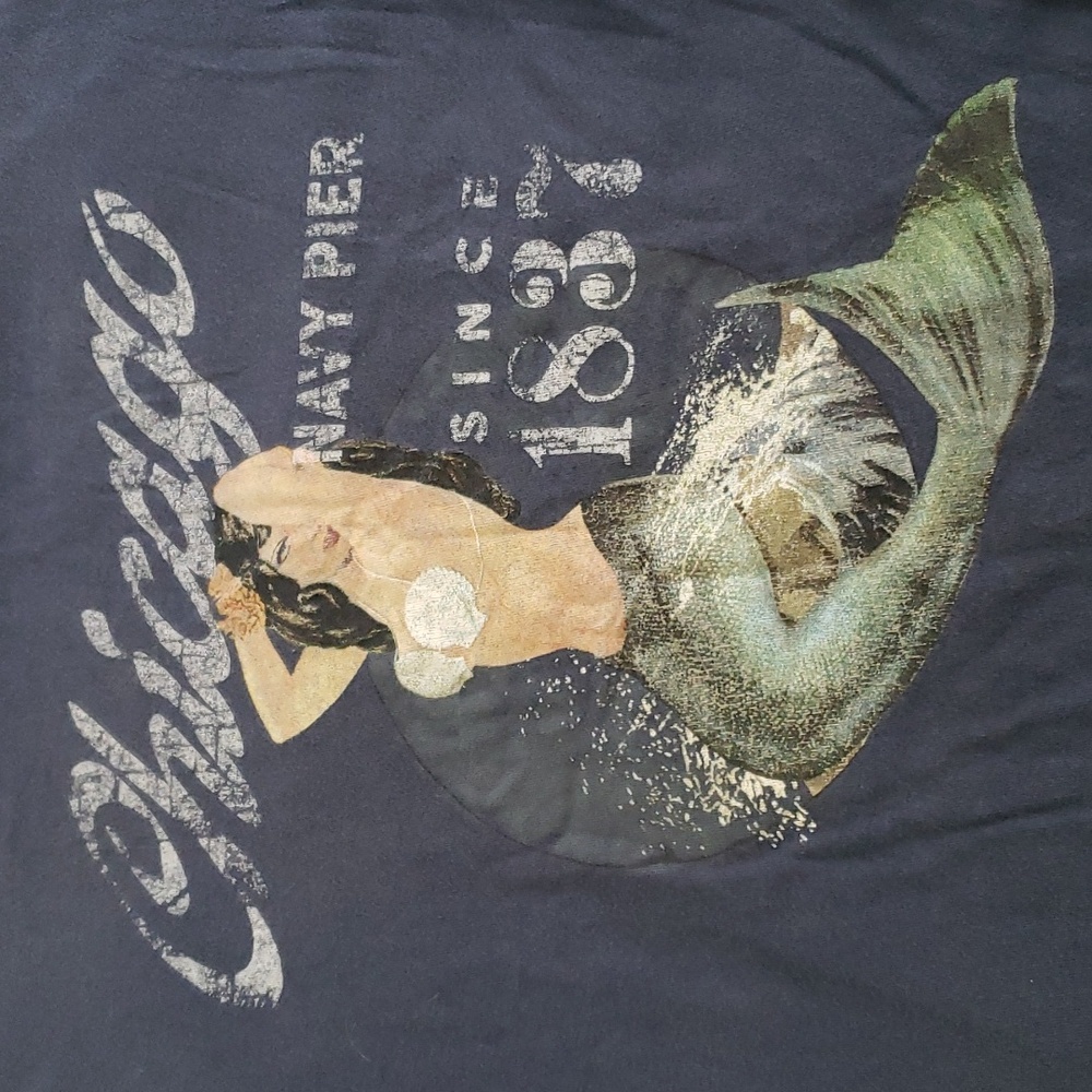 Chicago Navy Pier souvenir Tshirt blue Men Sz S   TSHIRT DEAL